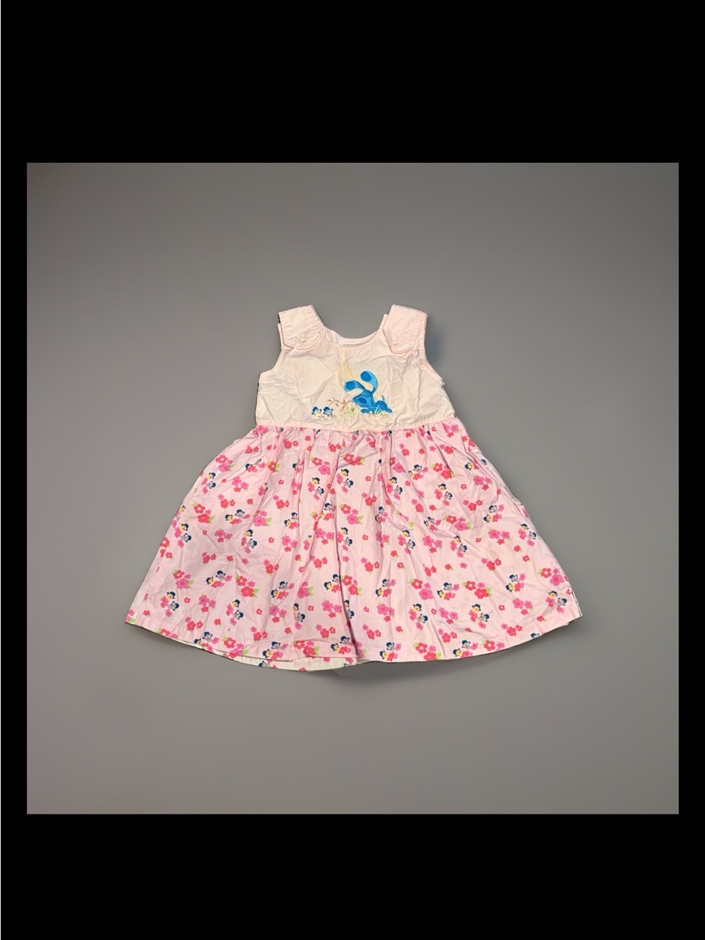 Blue’s Clues Pink Floral Embroidered Dress Girls Size 6 Y2K 2000